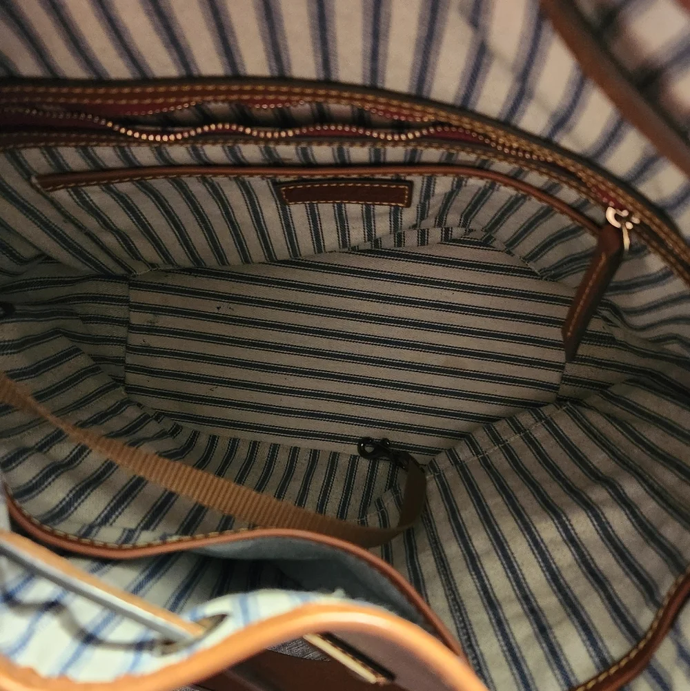 Dooney & Bourke Camden Saffiano Leather Bucket Bag-Elephant- EUC And Dustbag